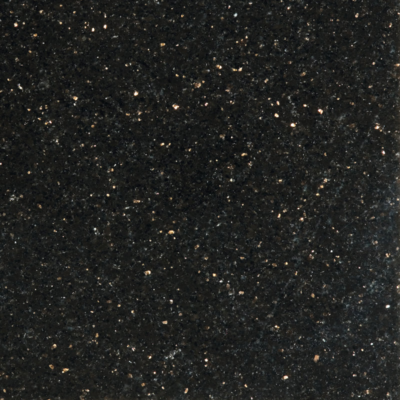 12" x 12" Polished Granite Tile Trim in Galaxy Black