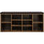 Collection - Banc à chaussures, banc de rangement avec siège rembourré, banc d'entrée avec 10 compartiments, pour chambre, 11,8 x 40,9 x 18,9 pouces, brun rustique et brun châtaignier