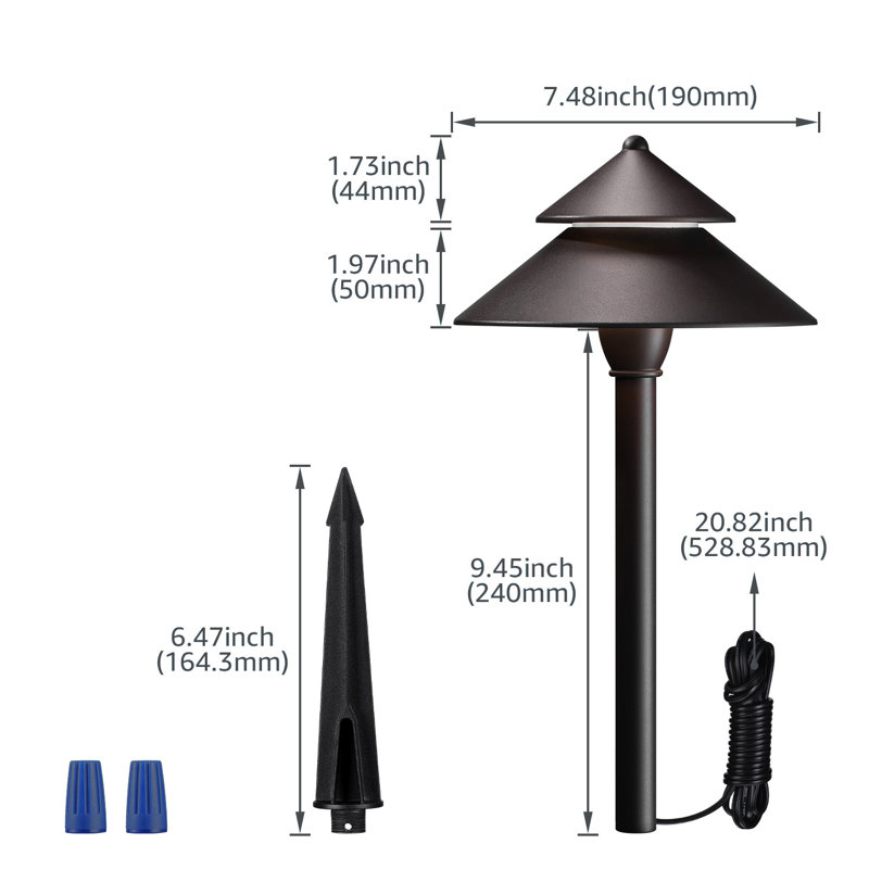 LED Landscape Pathway Lighting, 3W AC/DC 12V-24V Low Voltage Path Lights