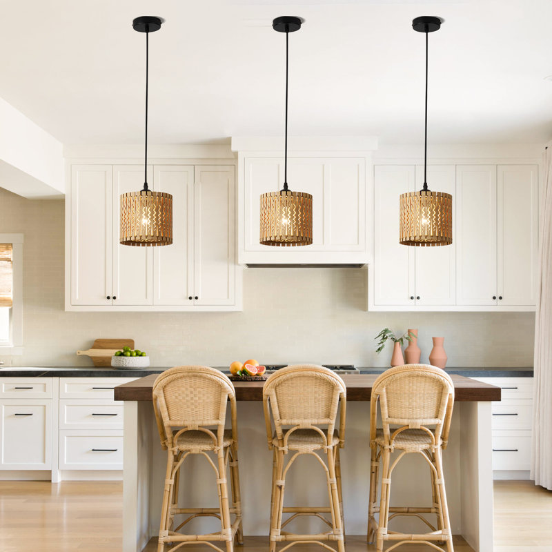 Toshiro Farmhouse Boho Wooden Pendant Light