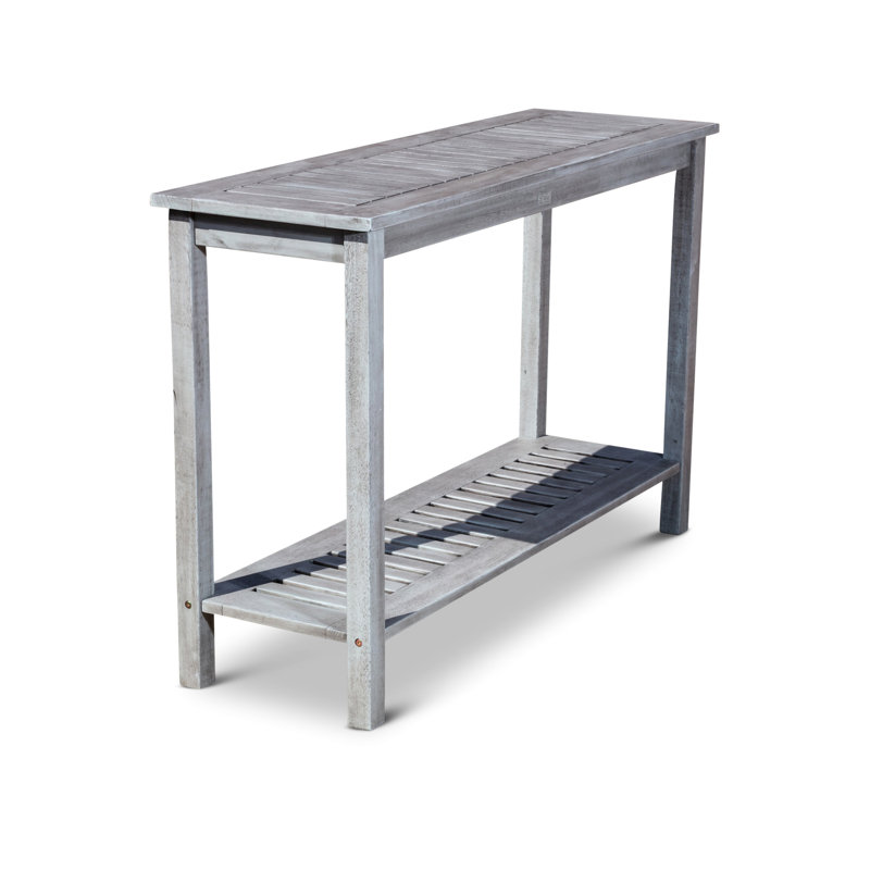Console en eucalyptus gris argenté - Une table d'extérieur fonctionnelle et attrayante