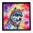 Hippie Animal Wolf Framed Metal Print