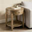 Table de bout ronde en bois avec tiroir et étagère ouverte Wexford-404266742