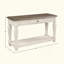 Console antique blanche et brune avec rangement