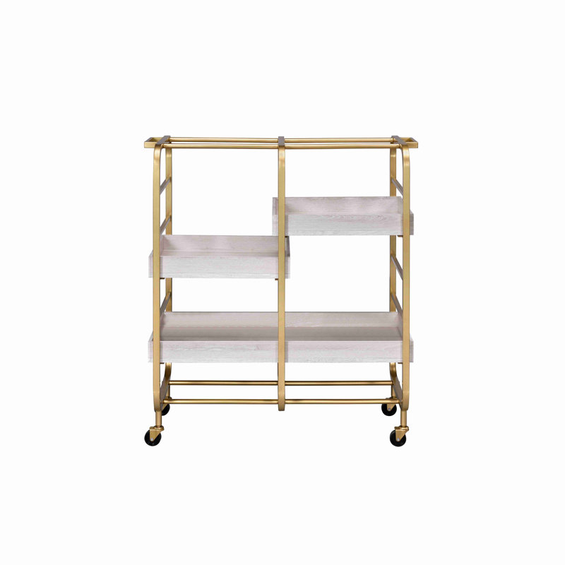 Vorrik Serving Cart, Gold;White
