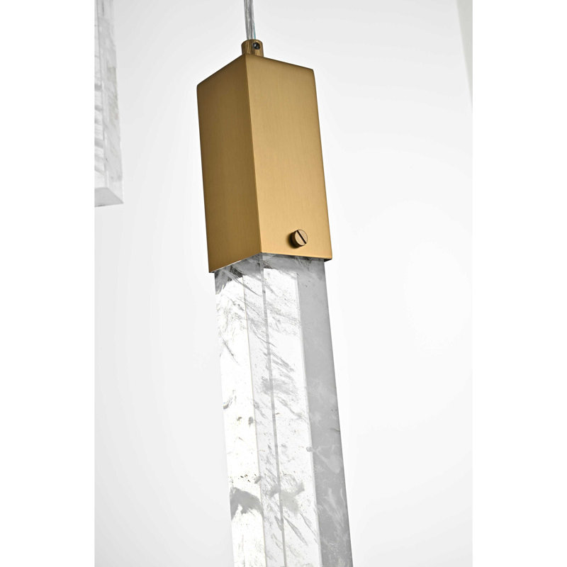  Lustre Aurora, 25, H 19 po x l 36 po x P 36 po, Or satiné et transparent