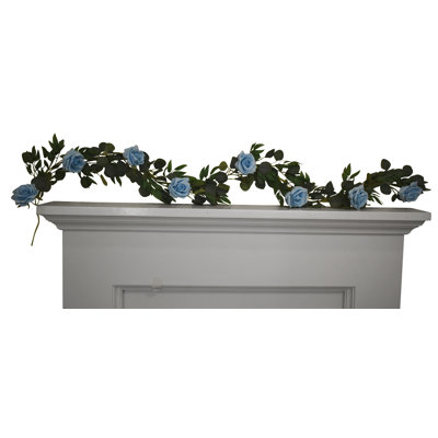 72" Faux Roses Eucalyptus Garland 