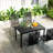 47" Rectangular Patio Dining Table for 4 Person, Black