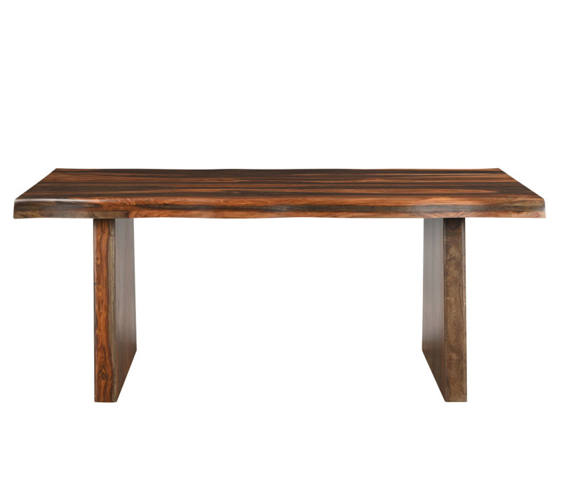 Table de salle à manger 74 "en bois massif brun foncé
