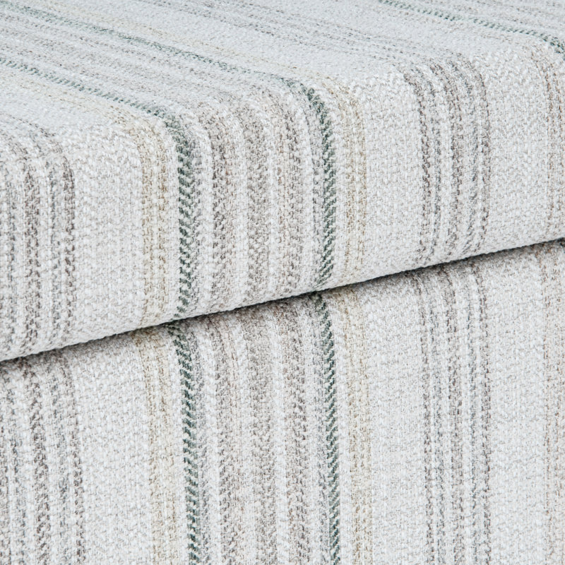 Besart Upholstered Storage Bench, Gray Stripe
