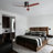 52" Solid Wood Ceiling Fan with Light, Remote+Wall Control, Low Profile Flush Mount, High Airflow Low Noise Reversible DC Motor, 6-Speed 3CCT Dimmable ﻿-1297924508-1297924507