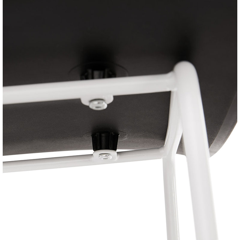 Maez Counter Stool with Metal Frame, Black/White