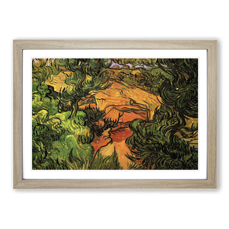 Entrance to a Quarry by Vincent Van Gogh - Picture Frame Painting, 48cm H x 65cm W x 2cm D, Oak Framed