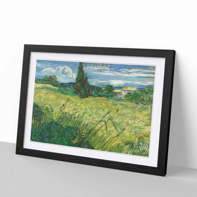 Green Field by Vincent Van Gogh - Framed Print, Black Framed, 36cm H x 48cm W x 2cm D