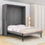 Grand lit escamotable en bois avec tablettes de rangement et lattes-785613724