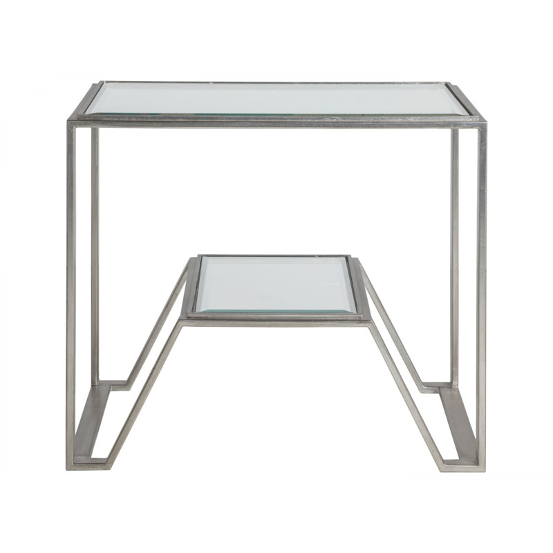 Table de bout en métal Byron, Feuille d'argent