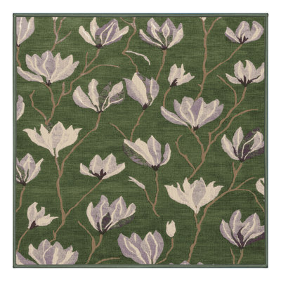 Tapis vert botanique lavable à la machine