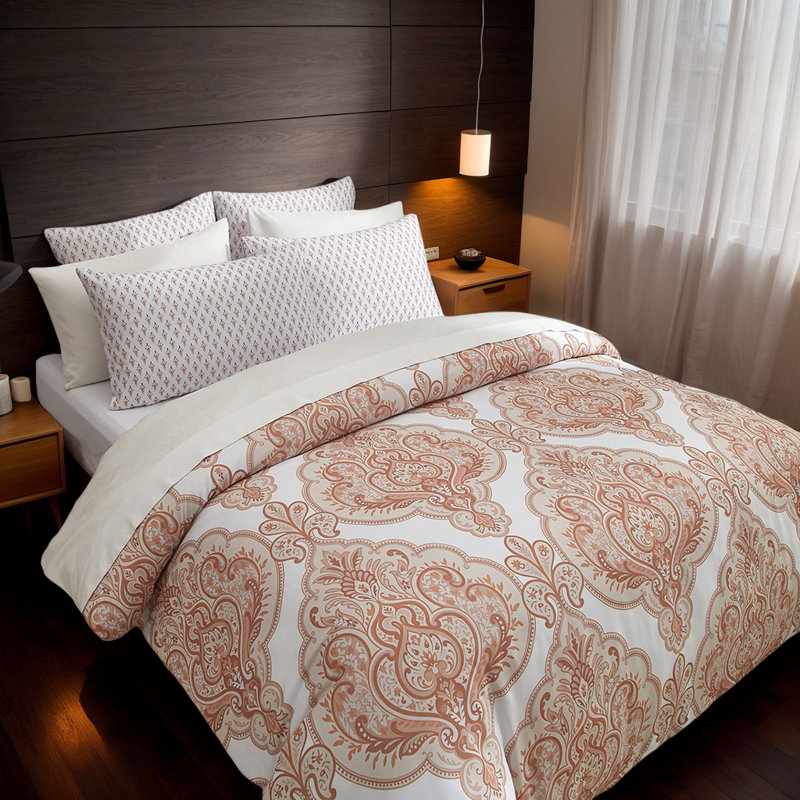 Dailynap Paisley Pattern Luxury Bedding Set, Twin Duvet Cover + 2 Pillowcases