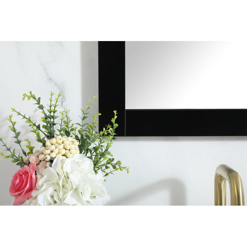 Miroir d'appoint Rosenow, H 32 po x l 18 po, Noir