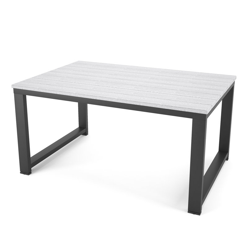 Table d'appoint d'extérieur en métal Townsend l 23,6 po x P 35,4 po Townsend, Blanc