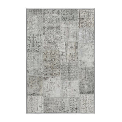 Tapis contemporain gris / beige