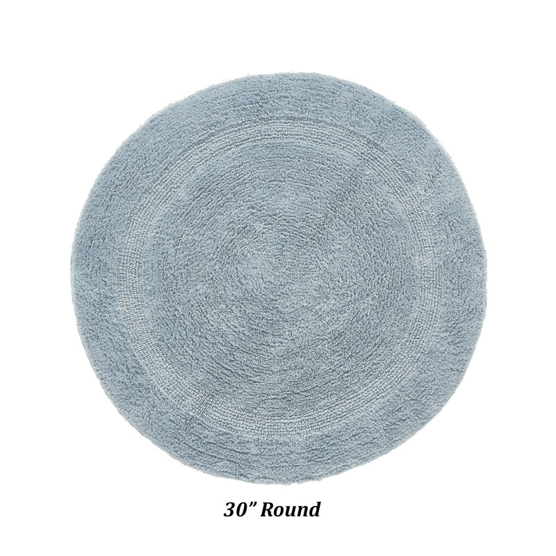 Deidre 100% Cotton Tufted Round Bath Rug, Machine Washable Reversible Super Absorbent 30" Round Oeko-Tex Certified Bathroom Rugs