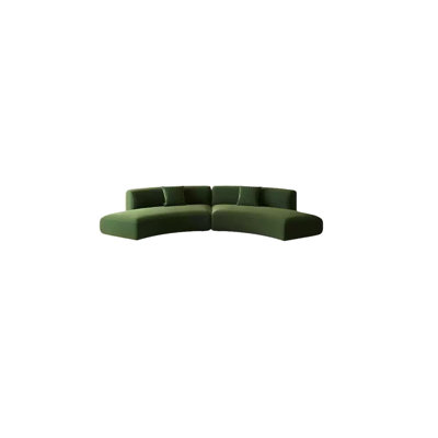 Demi-cercle vert olive avec canapé incurvé