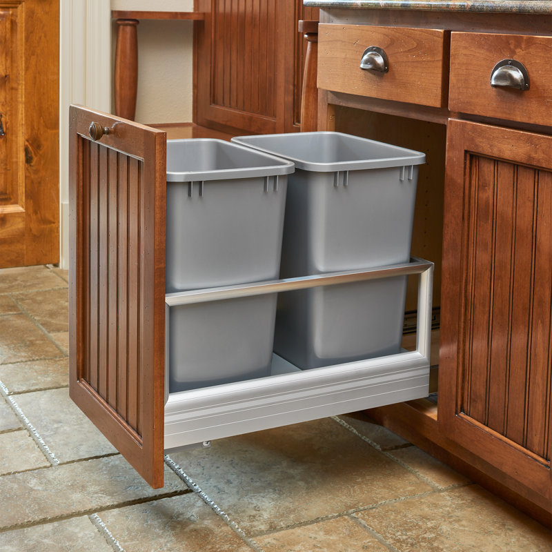 Rev-A-Shelf Polymer Replacement 27 qt. Trash Bin, 2 Pack, 6.75, Green