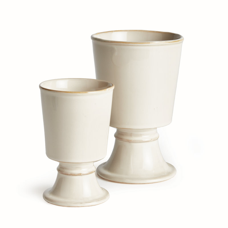 KELCY FOOTED CACHEPOTS, Cream