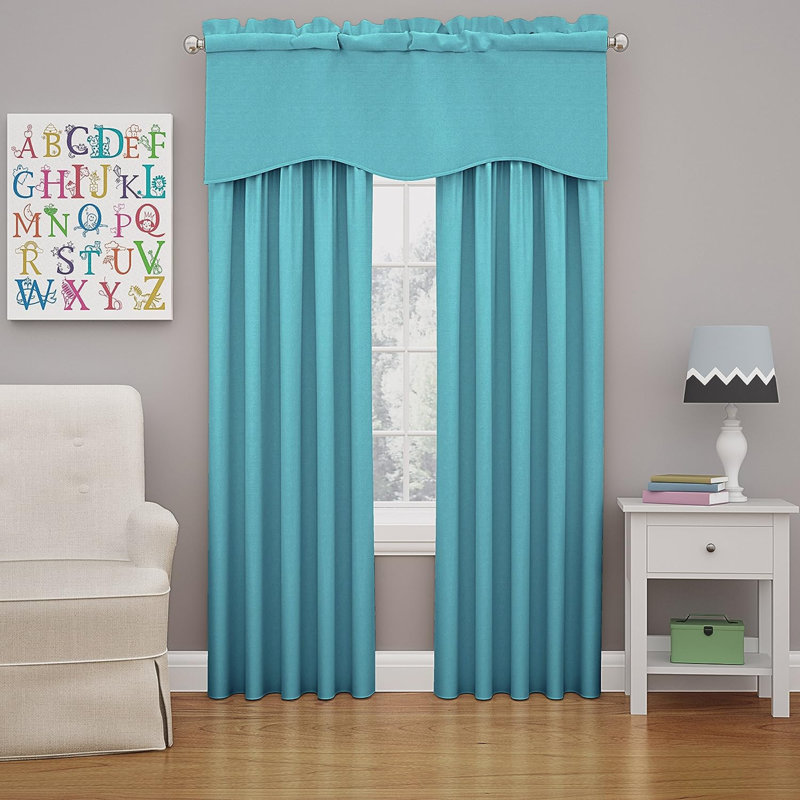 Kendall Scalloped Window Valance, Turquoise
