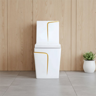 Elongated One-piece Toilet (seat Included),dual-flush