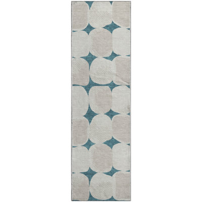 Premium Machine Washable Prisco Teal Rug