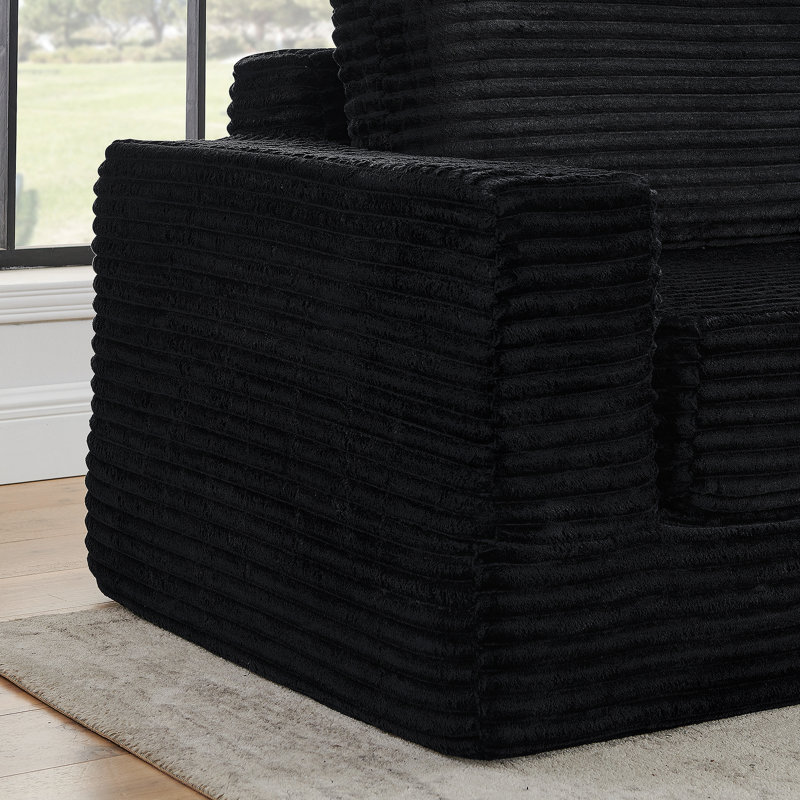 Canapé modulaire polyvalent avec design transformable pour chambre à coucher, Black