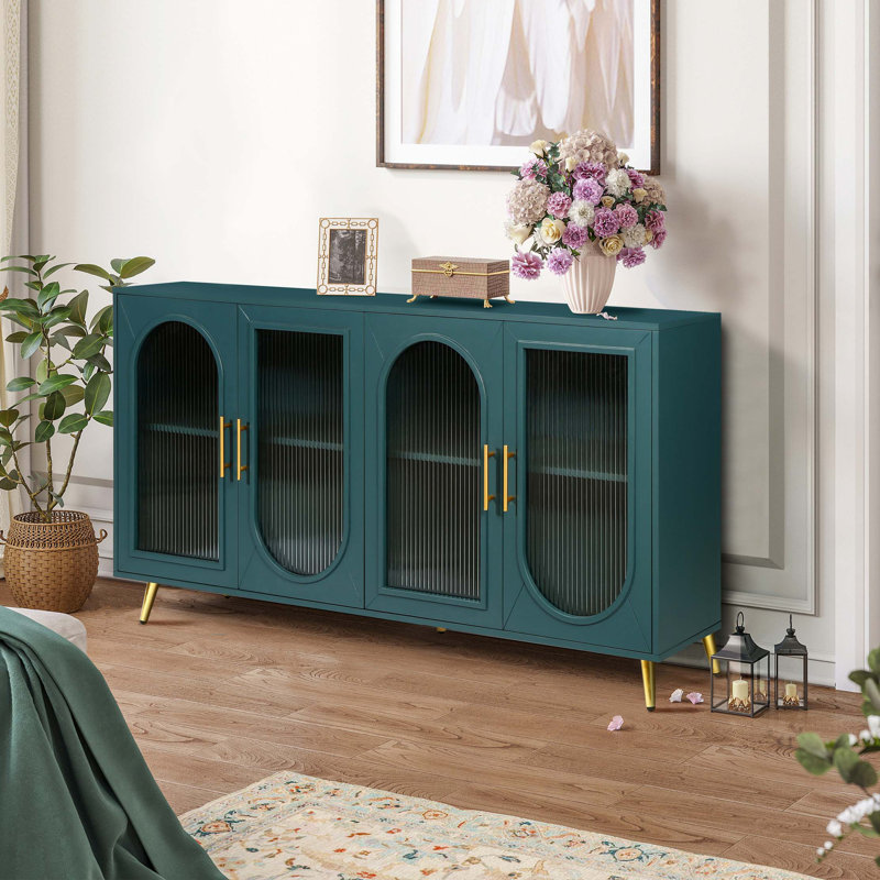 Meuble télé avec armoire de rangement et tablettes réglables