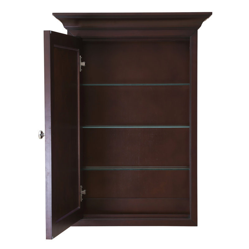 Armoire à pharmacie à fixation en surface avec 4 tablettes réglables Bernardsville, Chocolat