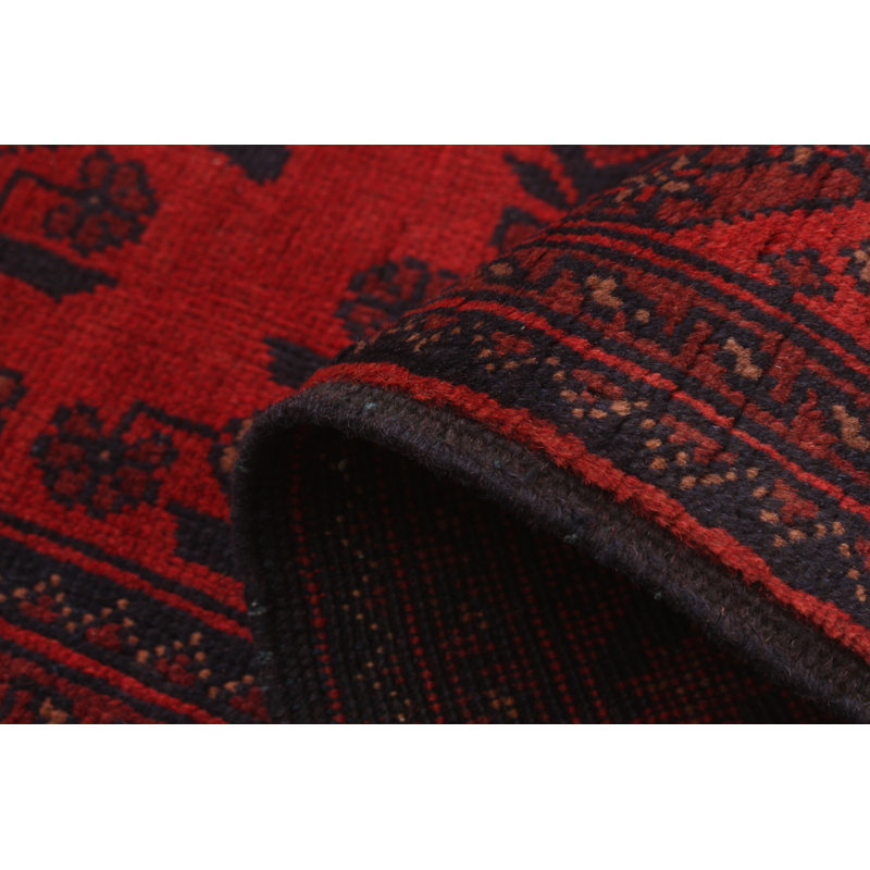 Tapis de zone en laine rouge 4 pi 11 po x 6 pi 5 po the main one-of-kind-noué la 2010s esari turque Allaina