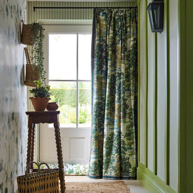 Pinetum Stripe Wallpaper, Flax