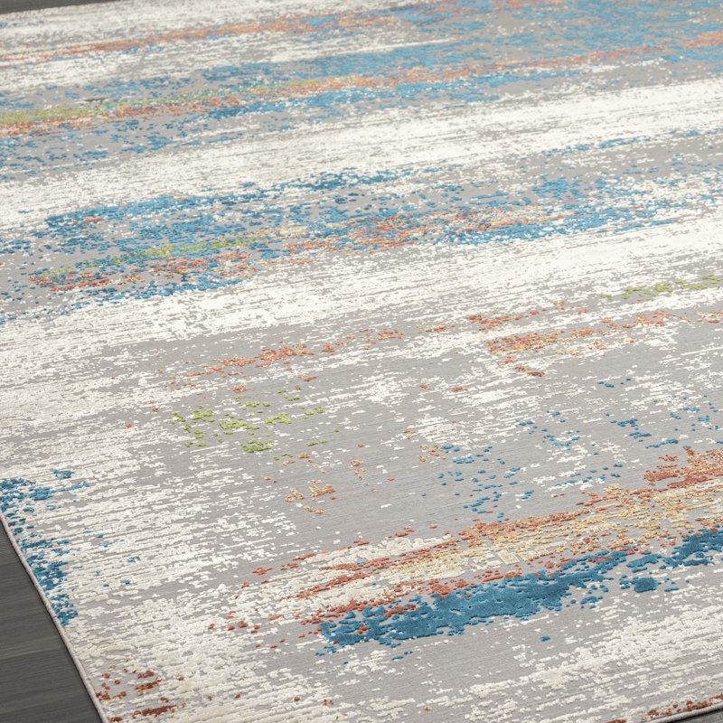 Lydian Abstract Area Rug in Gray, Rectangle 13'2" x 16'5"