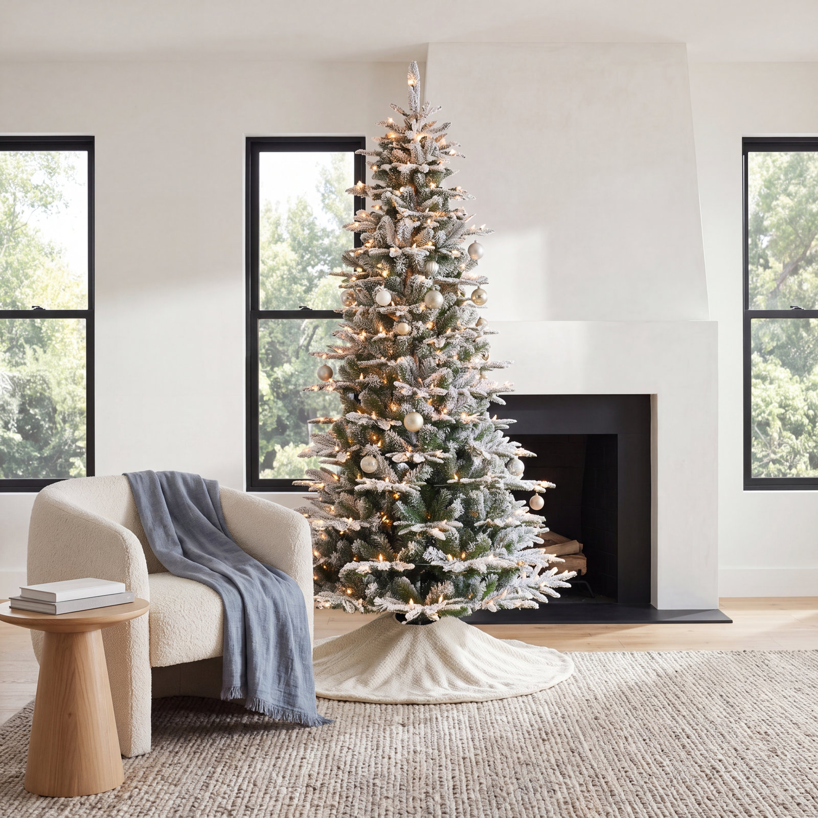 Lighted Artificial Fir Christmas Tree, 6.5'