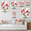 Horloge murale rétro coquelicots en fleurs-1192425543