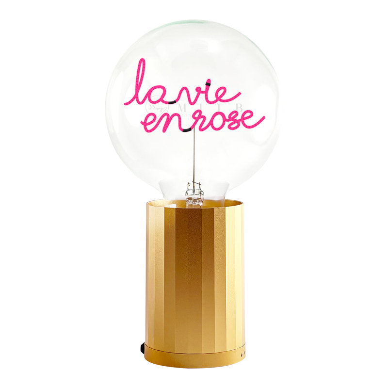 Ampoule LA VIE EN ROSE rouge avec base, Jaune, Plastique