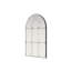 Miroir mural semi-circulaire l 24 po x H 36 po avec panneau de fibres à densité moyenne noir et blanc et cadre en fer