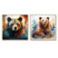«Brown Bear Forest Portrait I», ensemble de 2 décorations murales d'ours-97533664-97533665