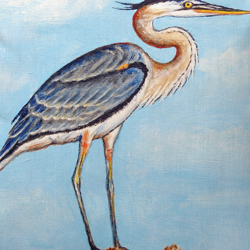  Housse et insert de coussin carré Heron on Stump, 22 po x 22 po