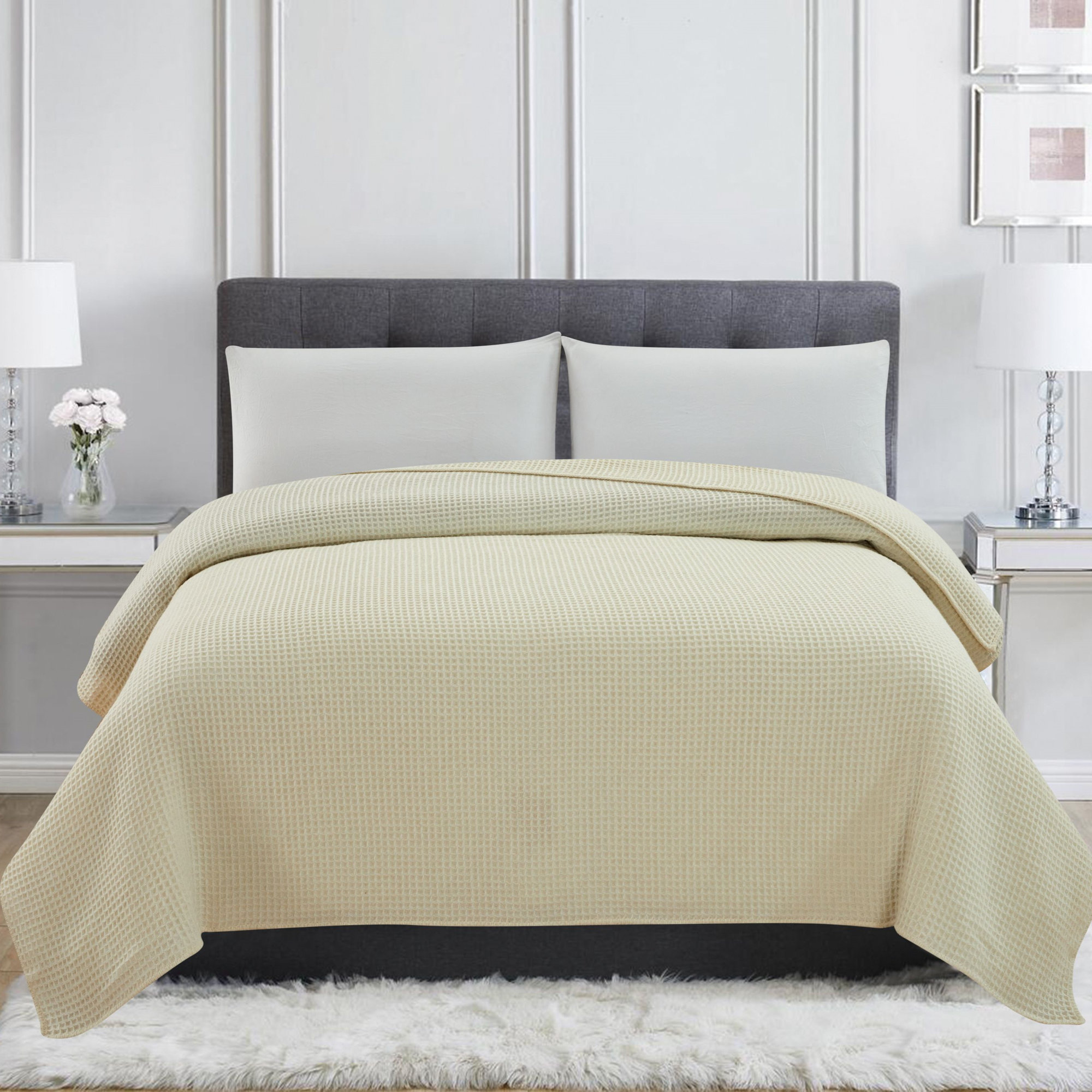 Sonder Weighted Throw Blanket, King, White, 6