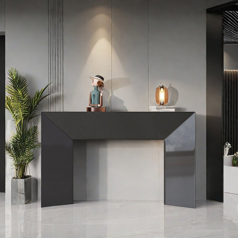 Modern Minimalist Console Table, 35.43" H x 55.12" W x 13.78" D, Black