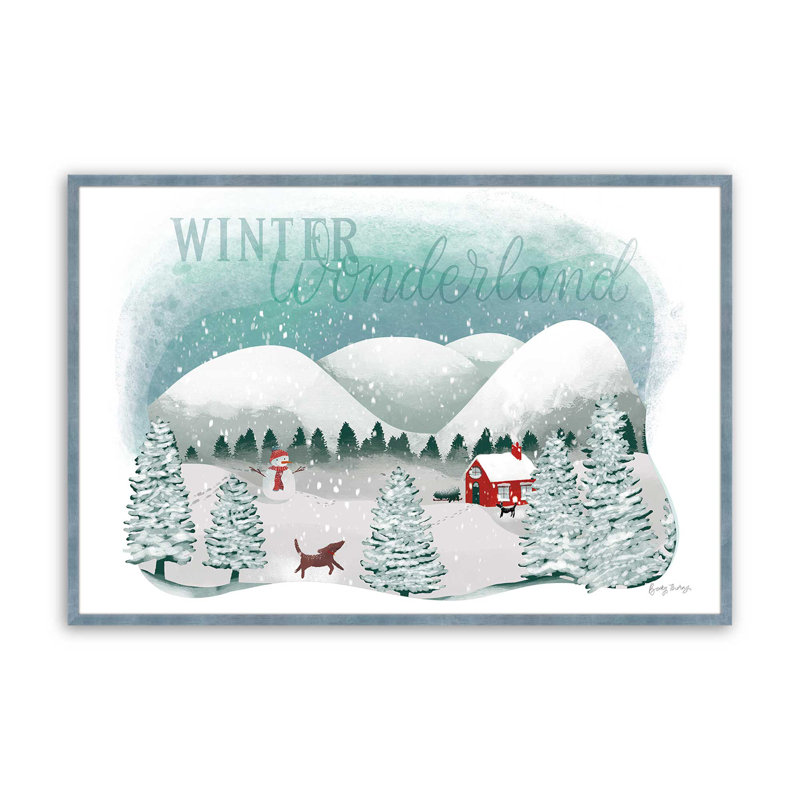 Rustic Winter Wonderland, reproduction encadrée, H 17 po x l 21 po x P 1,25 po, Cadre électrique simple ciel électrique