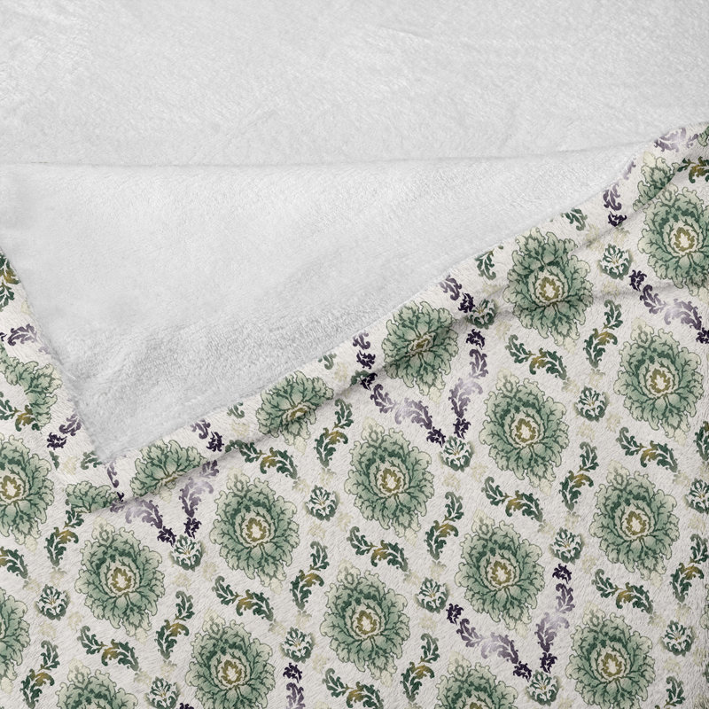 Ambesonne Classical Fleece Throw Blanket Orient Damask Pattern Multicolor, 60" W x 80" L