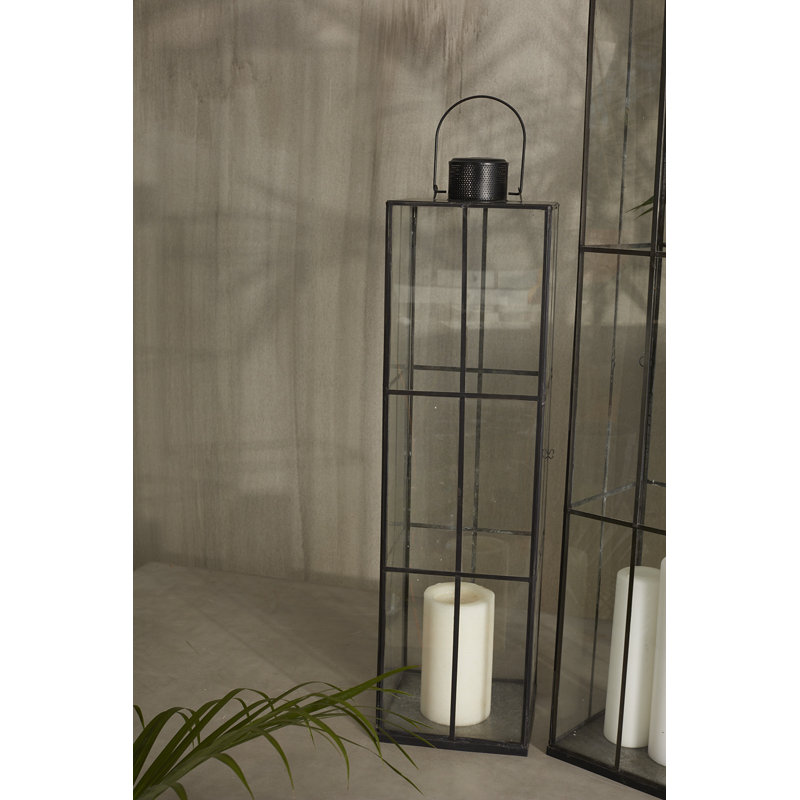Lanterne de table en métal 22 po, H 31 po x l 8 po x P 8 po