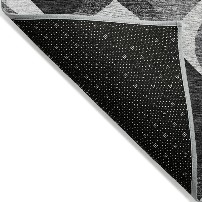 Tapis intérieur argenté lavable noir 5 pi x 8 pi Ogee